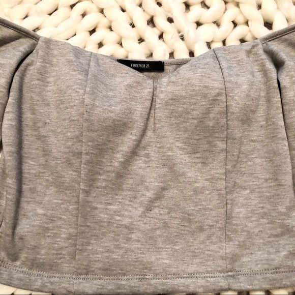 3/25 long sleeve gray crop top medium - Picture 3 of 5